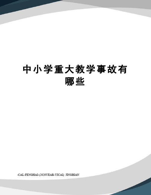 中小学重大教学事故有哪些