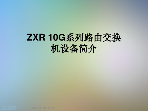 ZXR 10G系列路由交换机设备简介