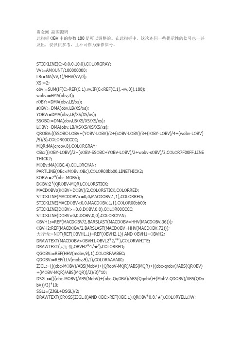 资金潮 副图源码通达信指标公式源码