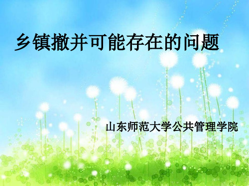 乡镇撤并可能存在----讨论题
