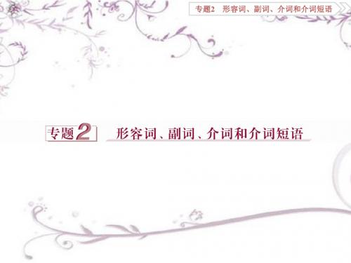 2016版《优化方案》高考英语(新课标全国卷Ⅰ)二轮复习课件：专题2 形容词、副词、介词和介词短语 第1讲