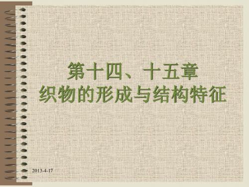 第4讲 织物的形成及结构特征-概要