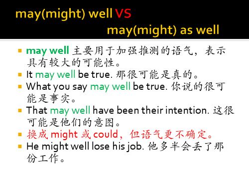 may(might) well VSmay as well区别