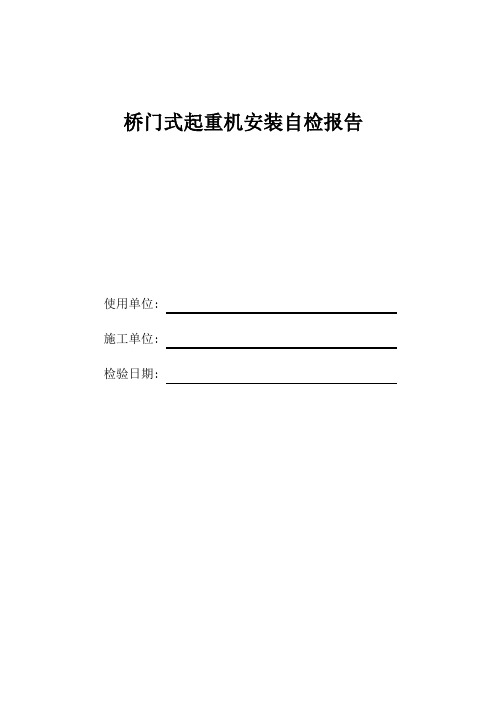 桥门式起重机自检报告