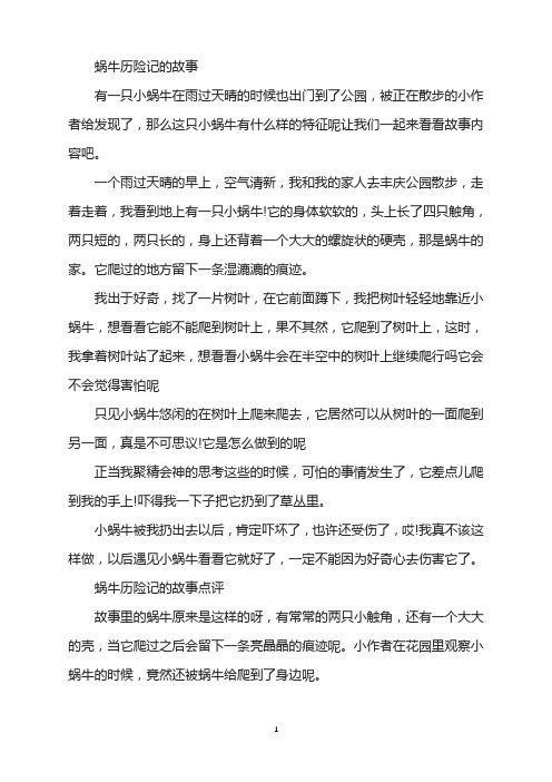 蜗牛历险记的故事
