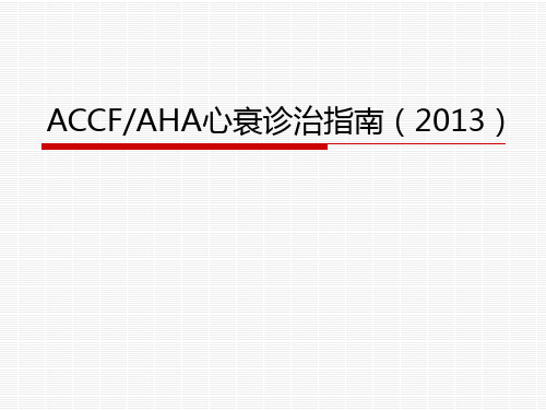 2013年ACC心衰治疗指南