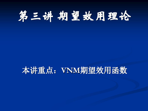 第三讲 期望效用理论