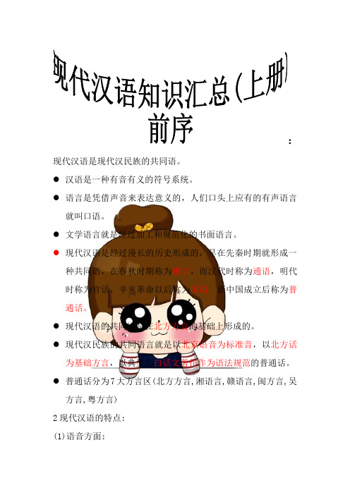 现代汉语知识汇总