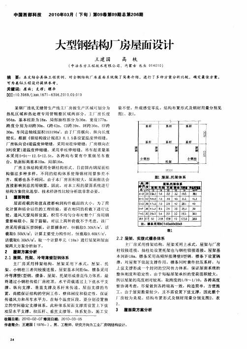 大型钢结构厂房屋面设计