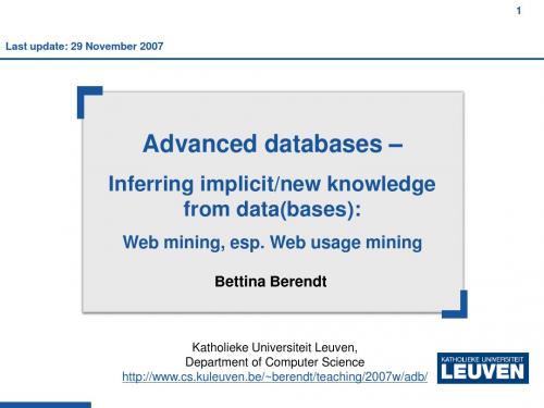 Web Usage Mining for E-Business Applications