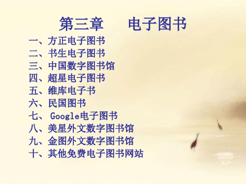 文献信息检索  电子图书