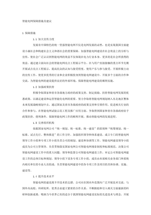 智能电网保障措施及建议.docx