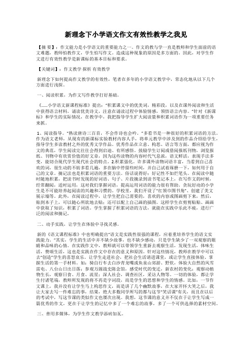 新理念下小学语文作文有效性教学之我见