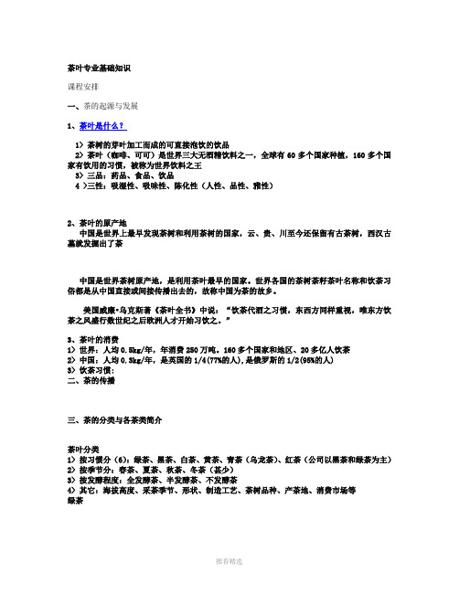 茶叶专业基础知识
