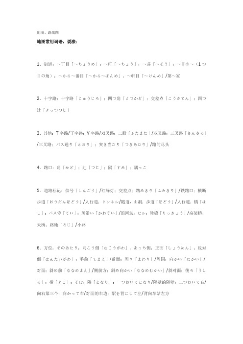 日语考级听力分类单词解析——地图、路线图