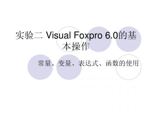 实验二 Visual Foxpro 6.0的基本操作