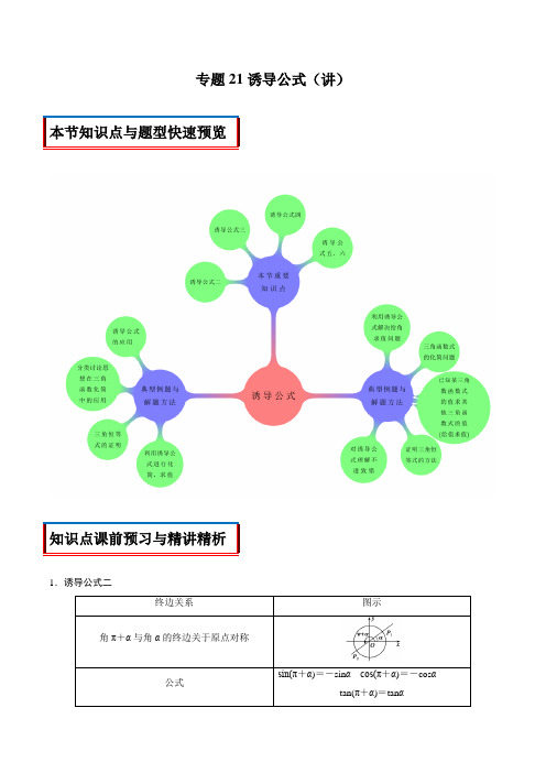 诱导公式(讲)-高一数学同步讲练测(新教材人教A版必修第一册)