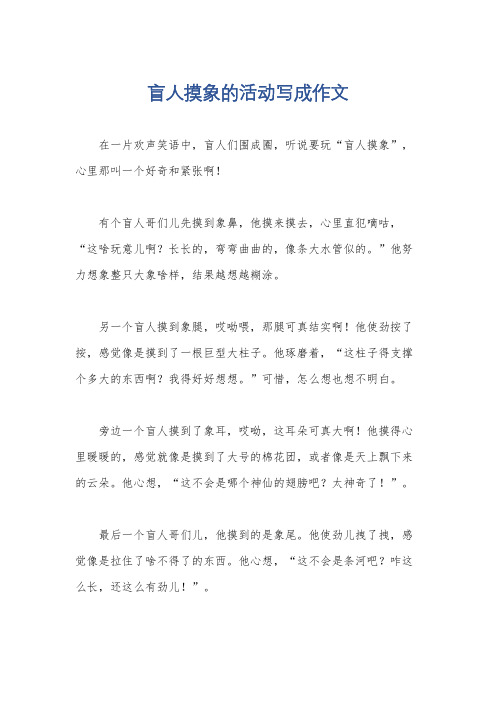 盲人摸象的活动写成作文