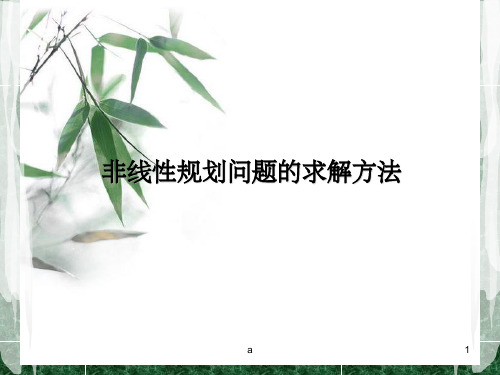 非线性规划问题的求解方法
