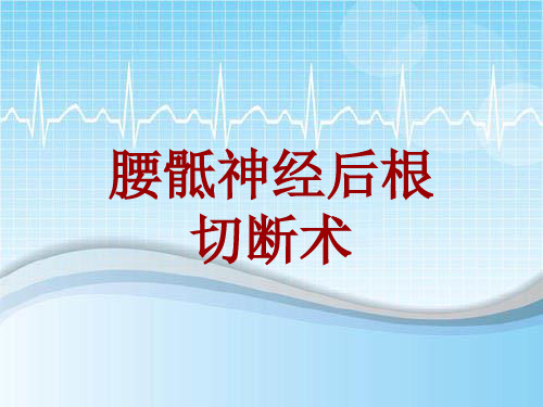 手术讲解模板：腰骶神经后根切断术