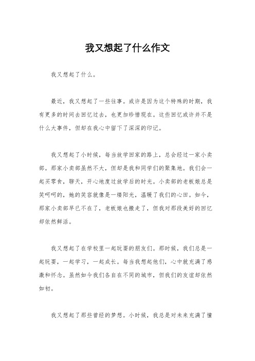 我又想起了什么作文