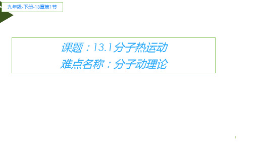 物理九年级全一册教学课件-13.1 分子热运动
