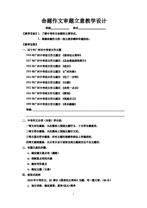 审题立意