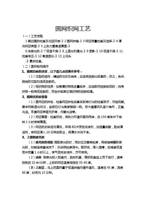 圆网织网工艺流程
