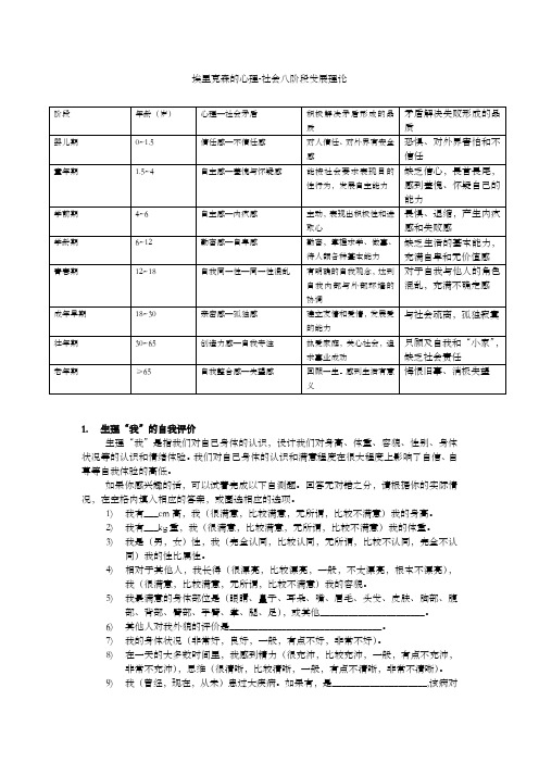 埃里克森的心理社会八阶段发展理论