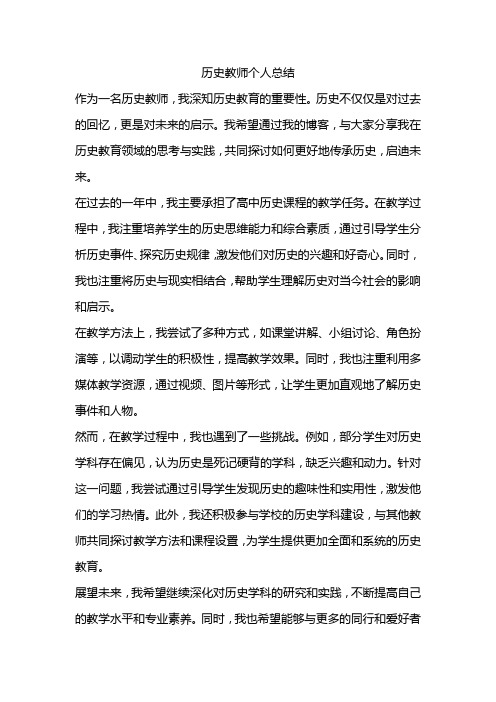 历史 教师个人总结 博客