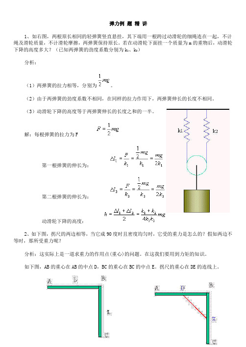 弹力例 题 精 讲