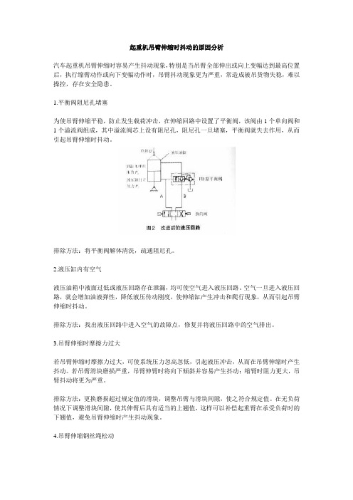 起重机吊臂伸缩时抖动的原因分析
