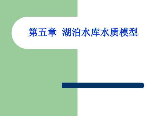 第五章湖泊水库水质模型