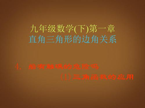 甘肃省张掖市临泽县第二中学九年级数学下册 第一章《船有触礁的危险吗》课件(1) 北师大版