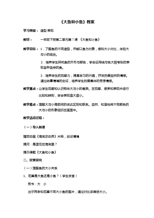大鱼和小鱼教案