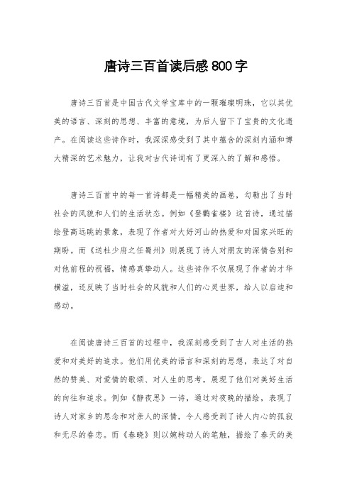 唐诗三百首读后感800字