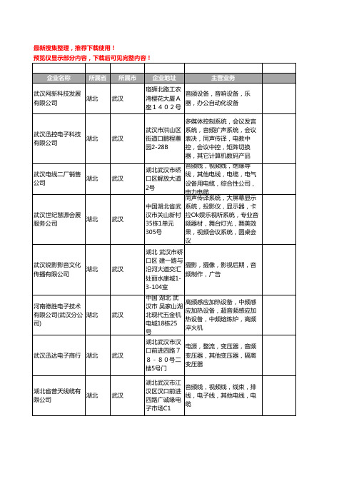 新版湖北省武汉音频工商企业公司商家名录名单联系方式大全83家