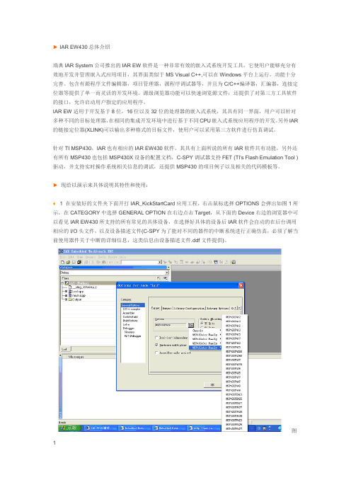 IAR EW430开发工具使用指南