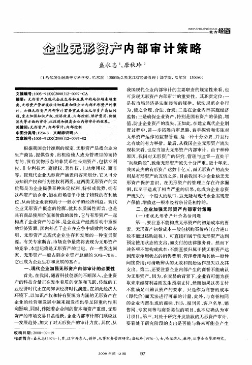 企业无形资产内部审计策略