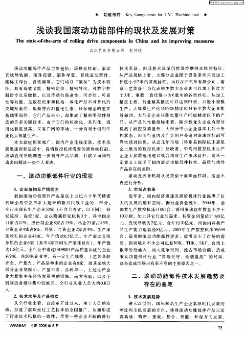 浅谈我国滚动功能部件的现状及发展对策