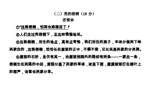 阅读理解-散文-秃的梧桐(讲解校对答案版