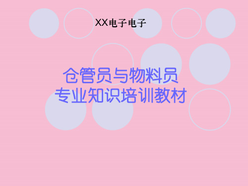 仓管员与物料员专业知识培训教材ppt课件