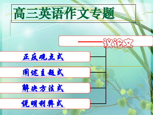 高中英语作文专题——议论文 PPT课件 图文