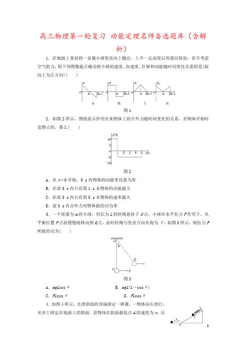 高三物理第一轮复习 动能定理名师备选题库(含解析)