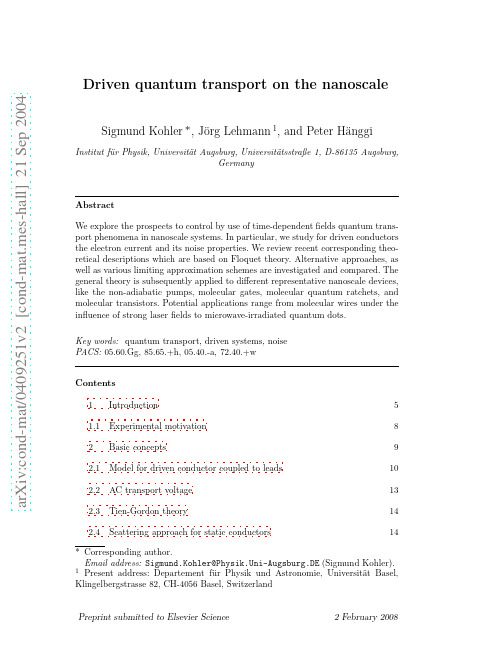 Driven quantum transport on the nanoscale