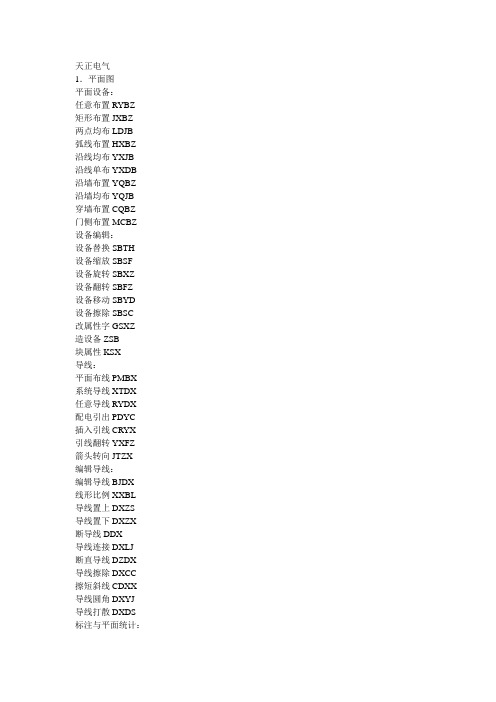 2010天正电气快捷键