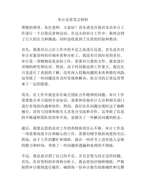 审计反省发言材料