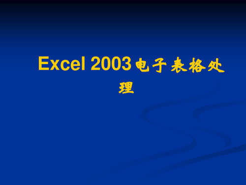 计算机试题-操作部分-_Excel_2003电子表格处理