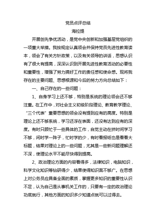 党员点评总结