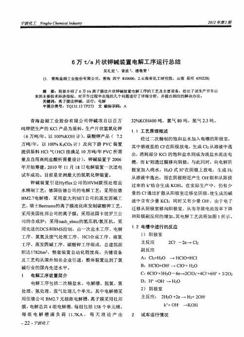 6万t／a片状钾碱装置电解工序运行总结